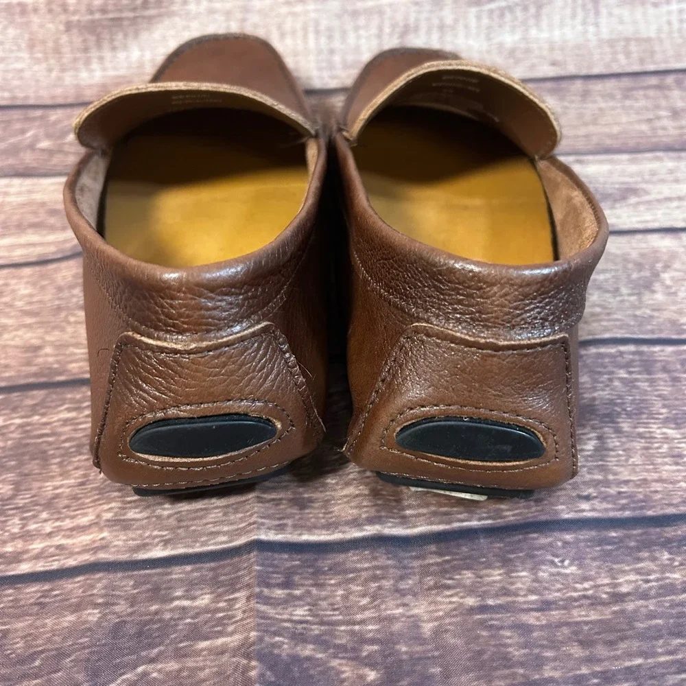 Steve Madden Bernie Mens Brown Pebbled Leather Driving Loafers BERN01M1 Size 10